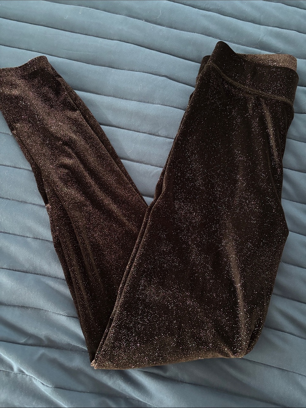 PINK-black sparkle leggings-EUC